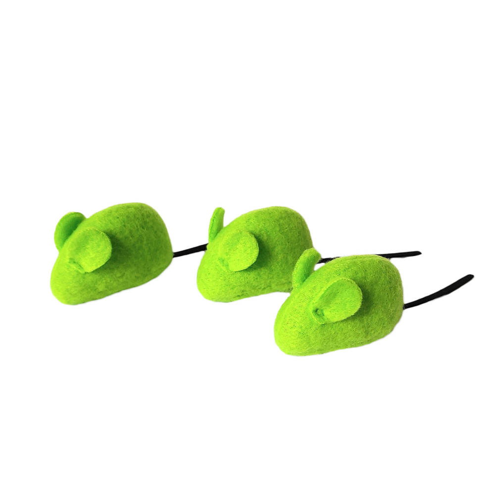 Catnip Mouse Cat Toy Lime Green Fleece

