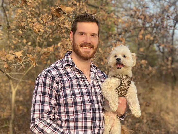 Hunter Finn with his dog